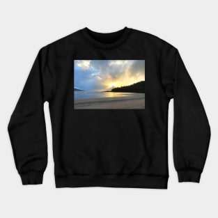 Sunshine bursting through the clouds at the sandy beach Crewneck Sweatshirt